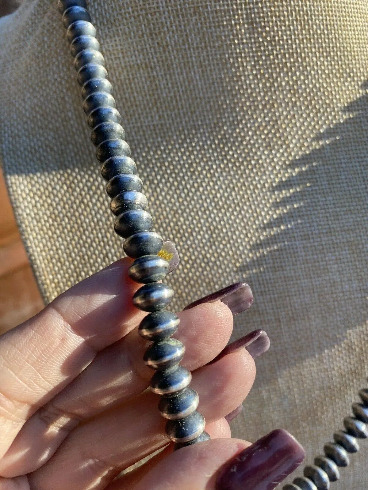 18" Sterling Silver Handmade Saucer Beads-9mm