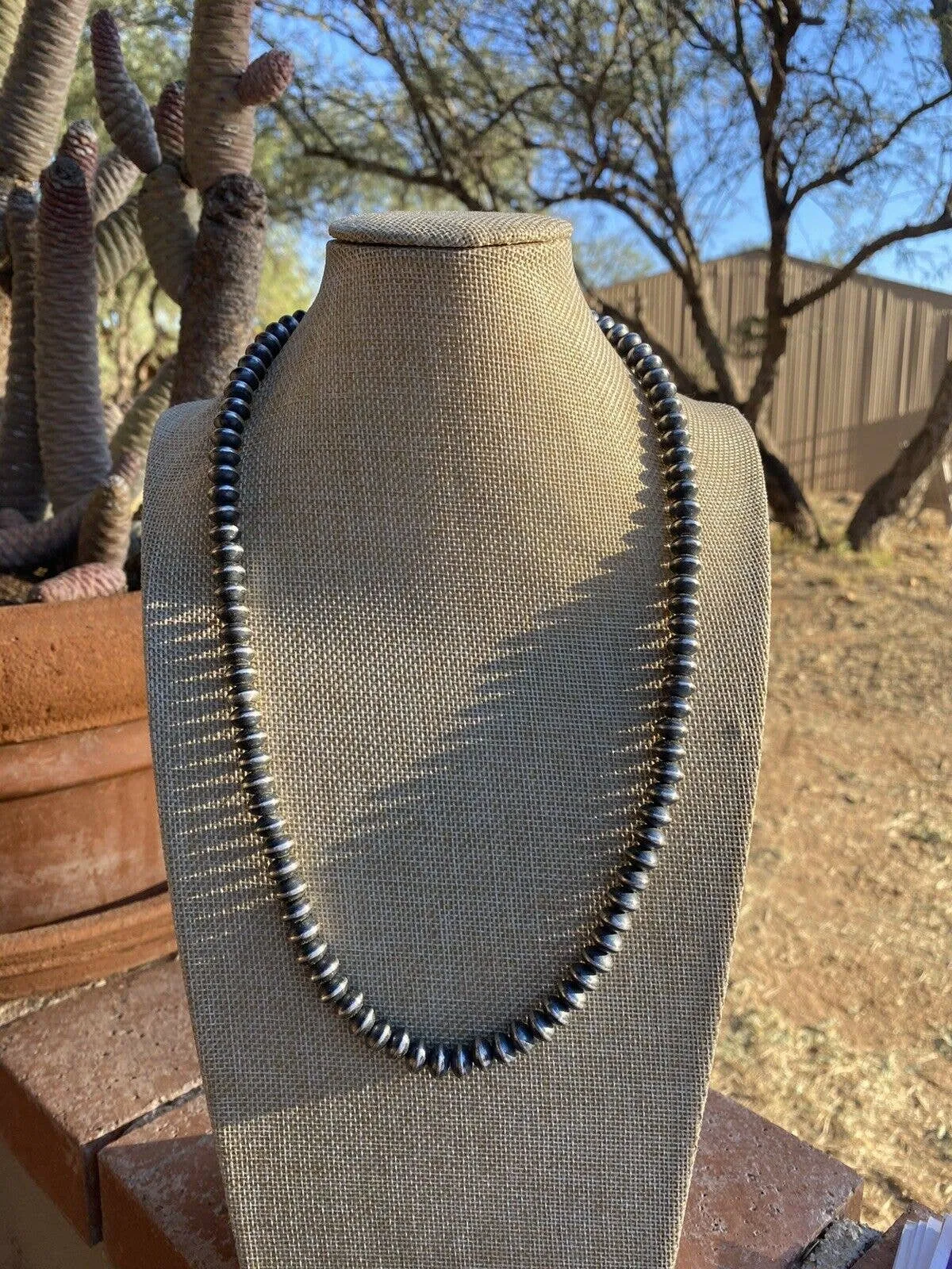 18" Sterling Silver Handmade Saucer Beads-9mm