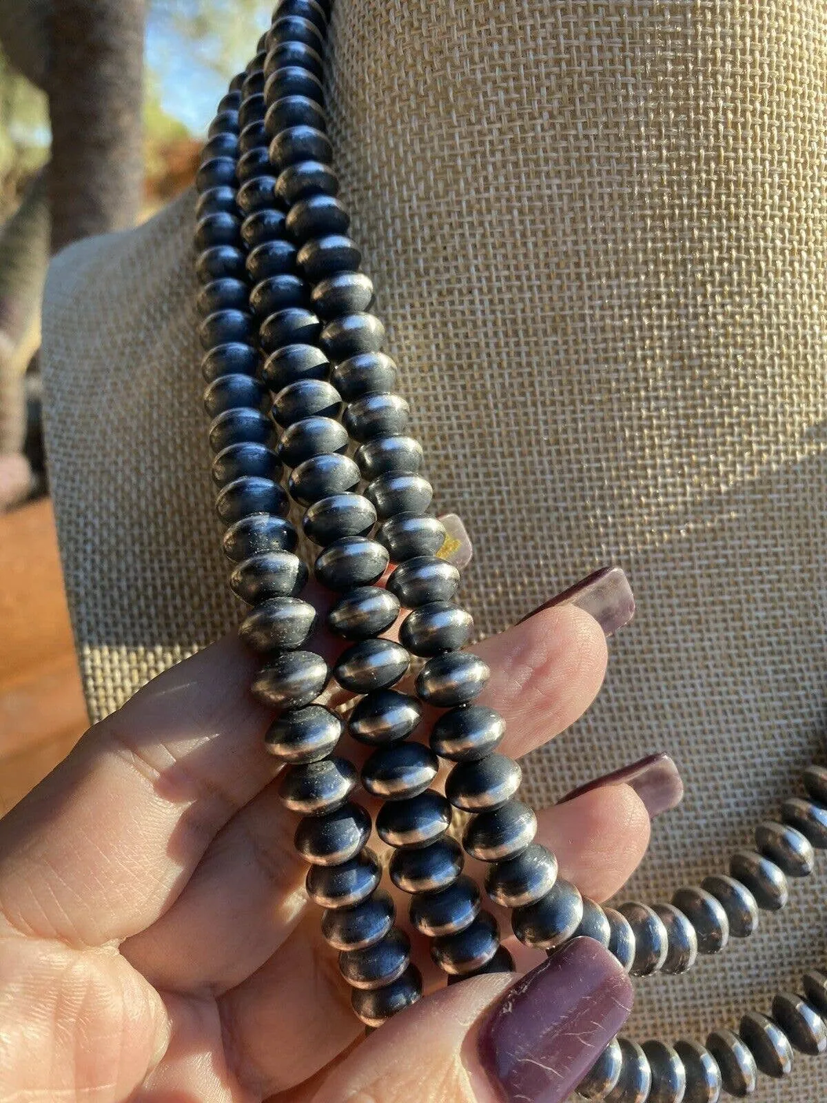18" Sterling Silver Handmade Saucer Beads-9mm