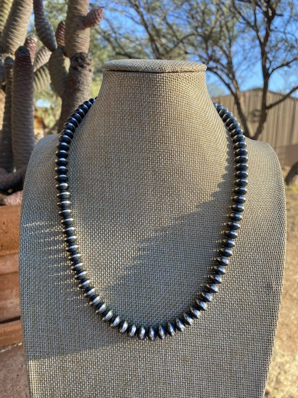 18" Sterling Silver Handmade Saucer Beads-9mm