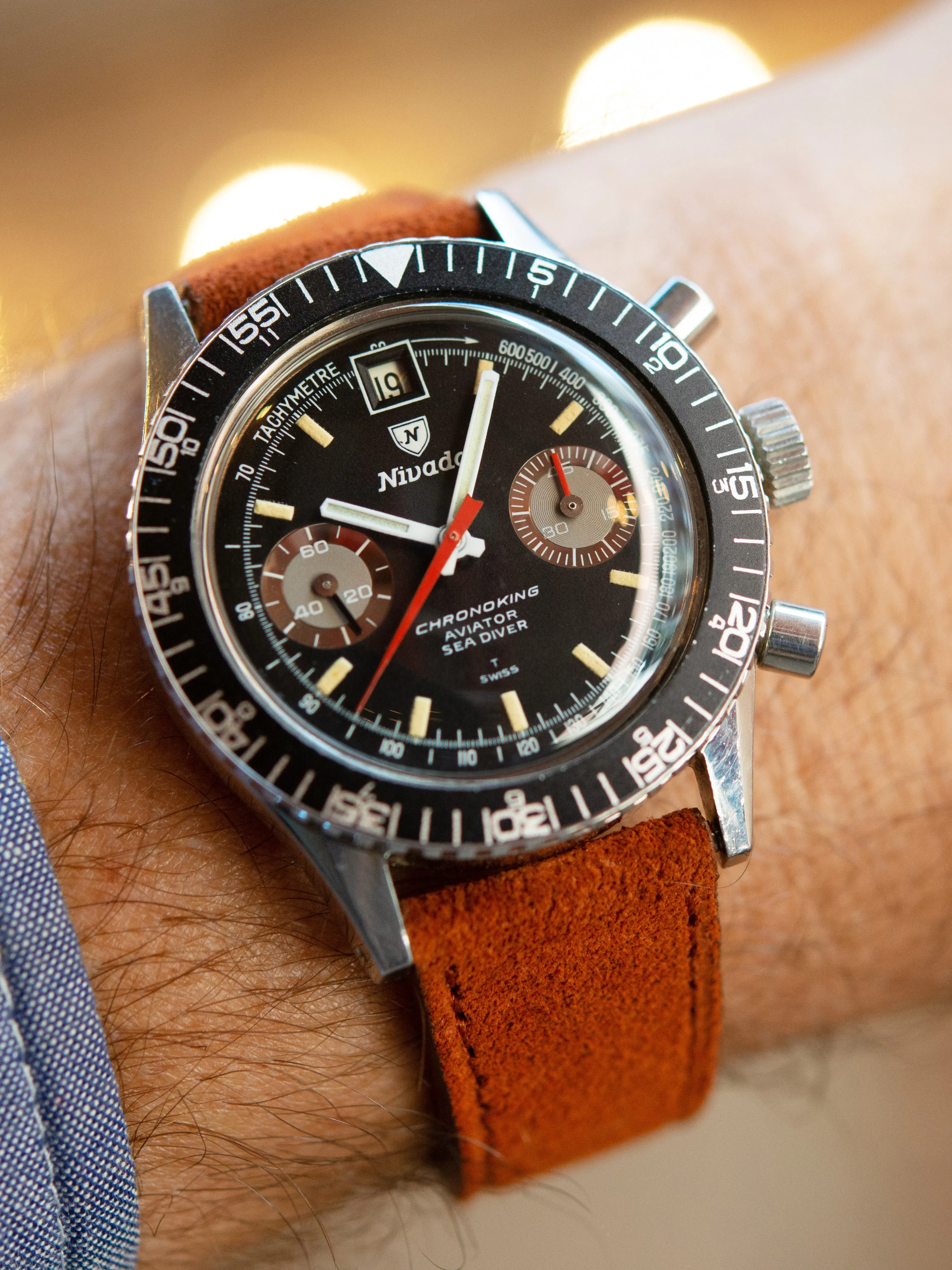 1970s Nivada Grenchen Chronoking Aviator Sea Diver (Ref. 87033)