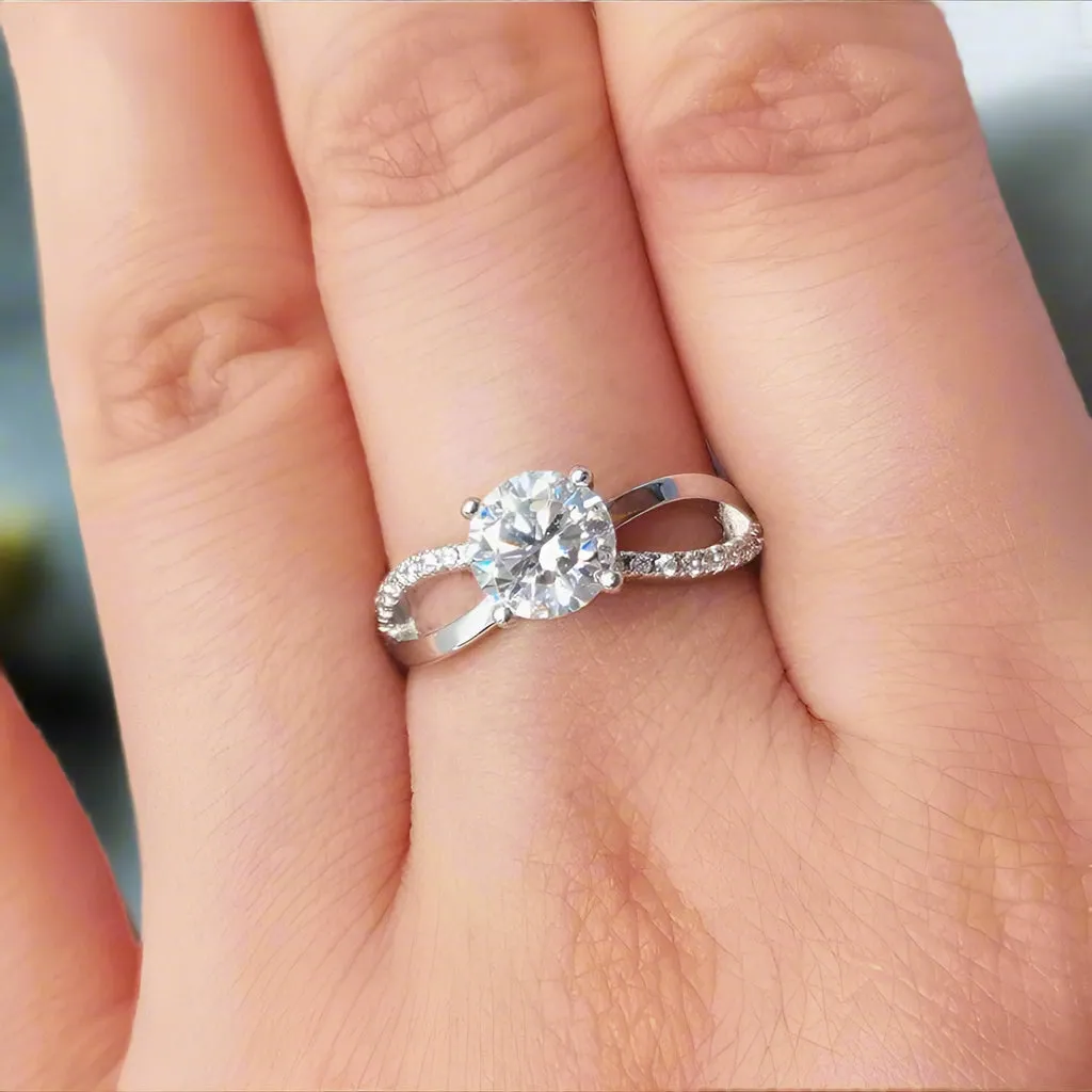 1Ct VVS1 Diamond Twist Promise Rings