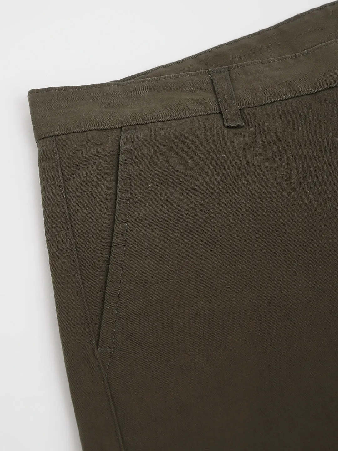 2 Way Stretch Chinos in Olive- Slim Fit