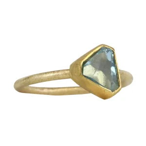 22 & 18K Bezel-Set Asymmetrical Polygonal Aquamarine Ring