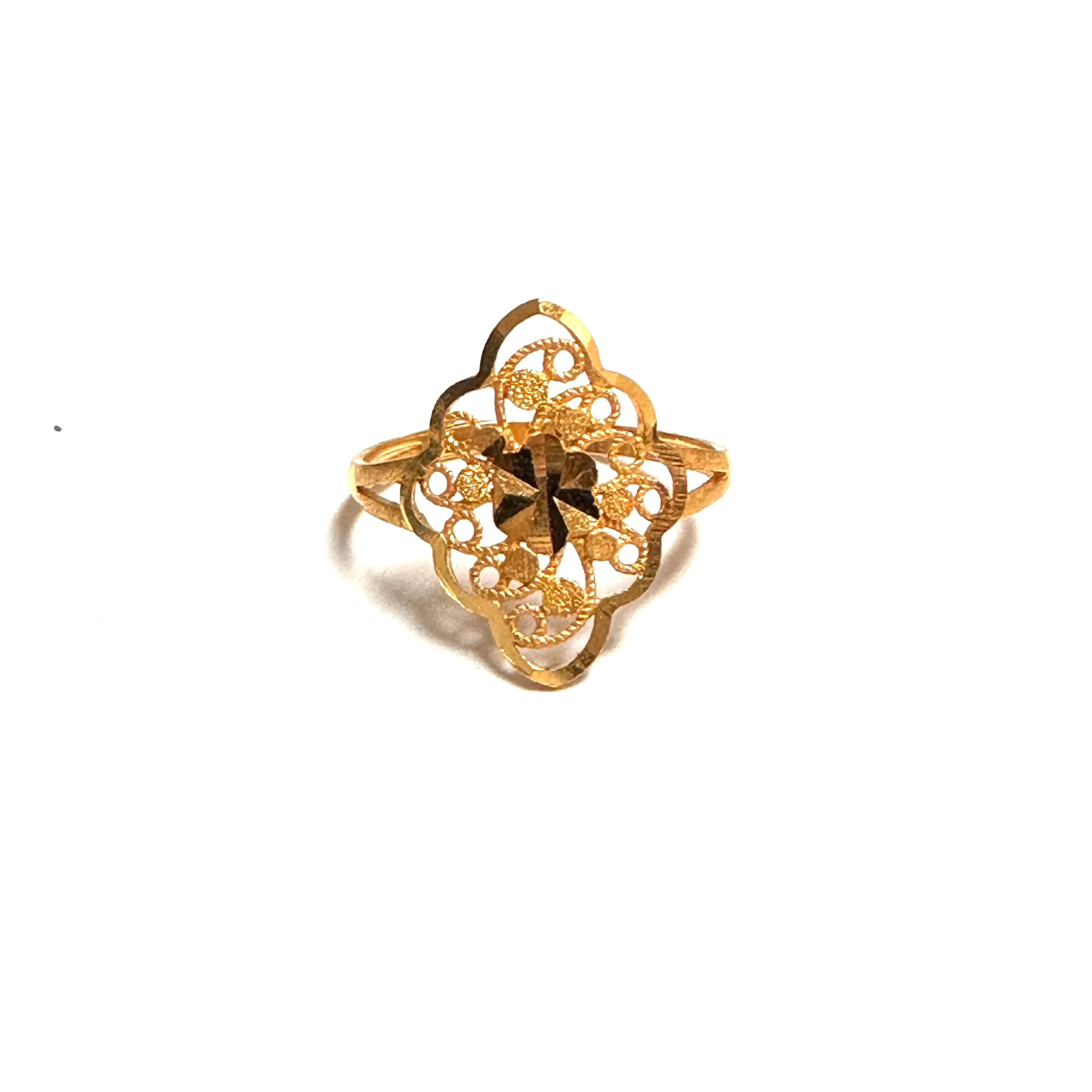 22K Yellow Gold Fancy Diamond Cut Ring