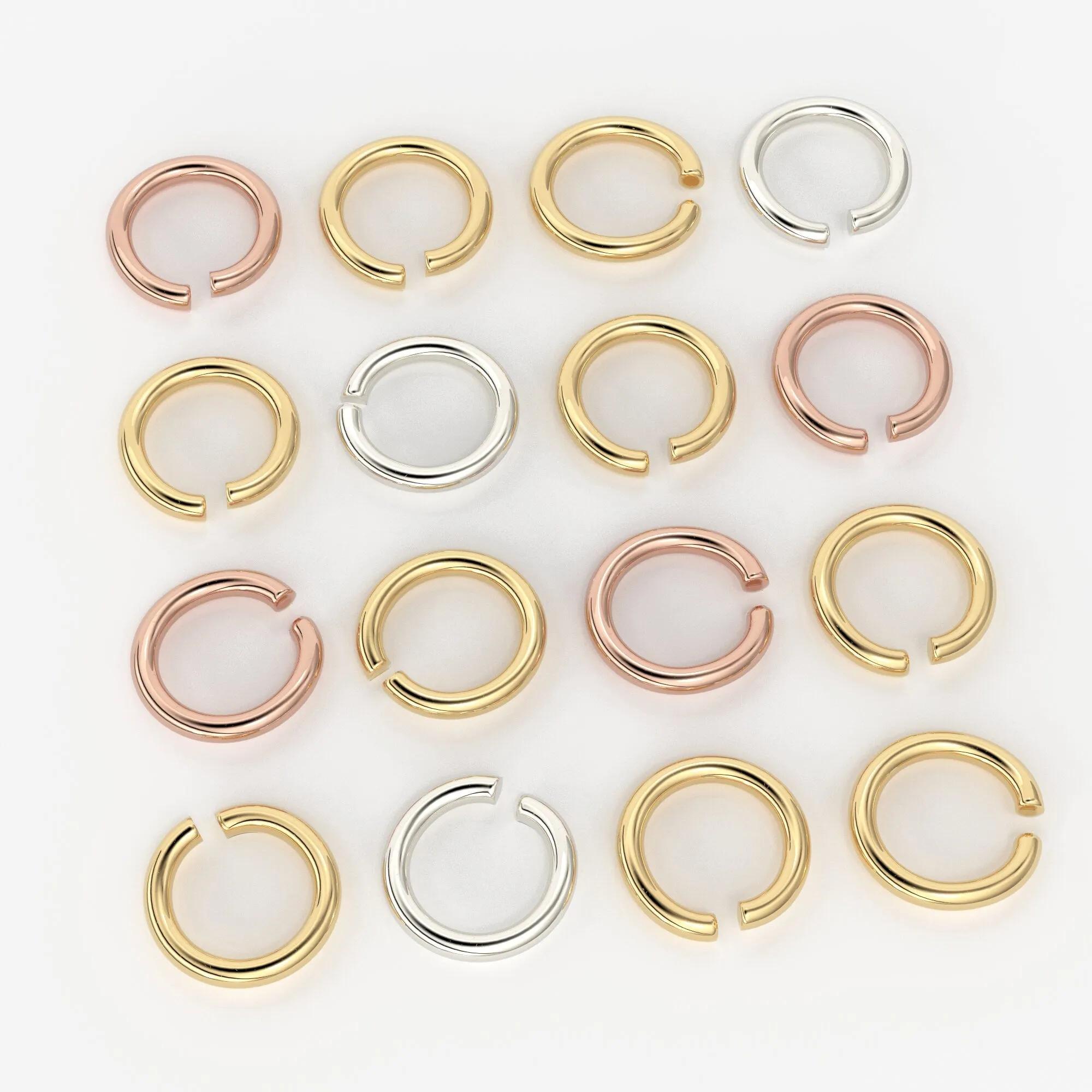 2.5MM 20 Gauge 14k Solid Yellow Gold Open Jump Rings (10 pieces)