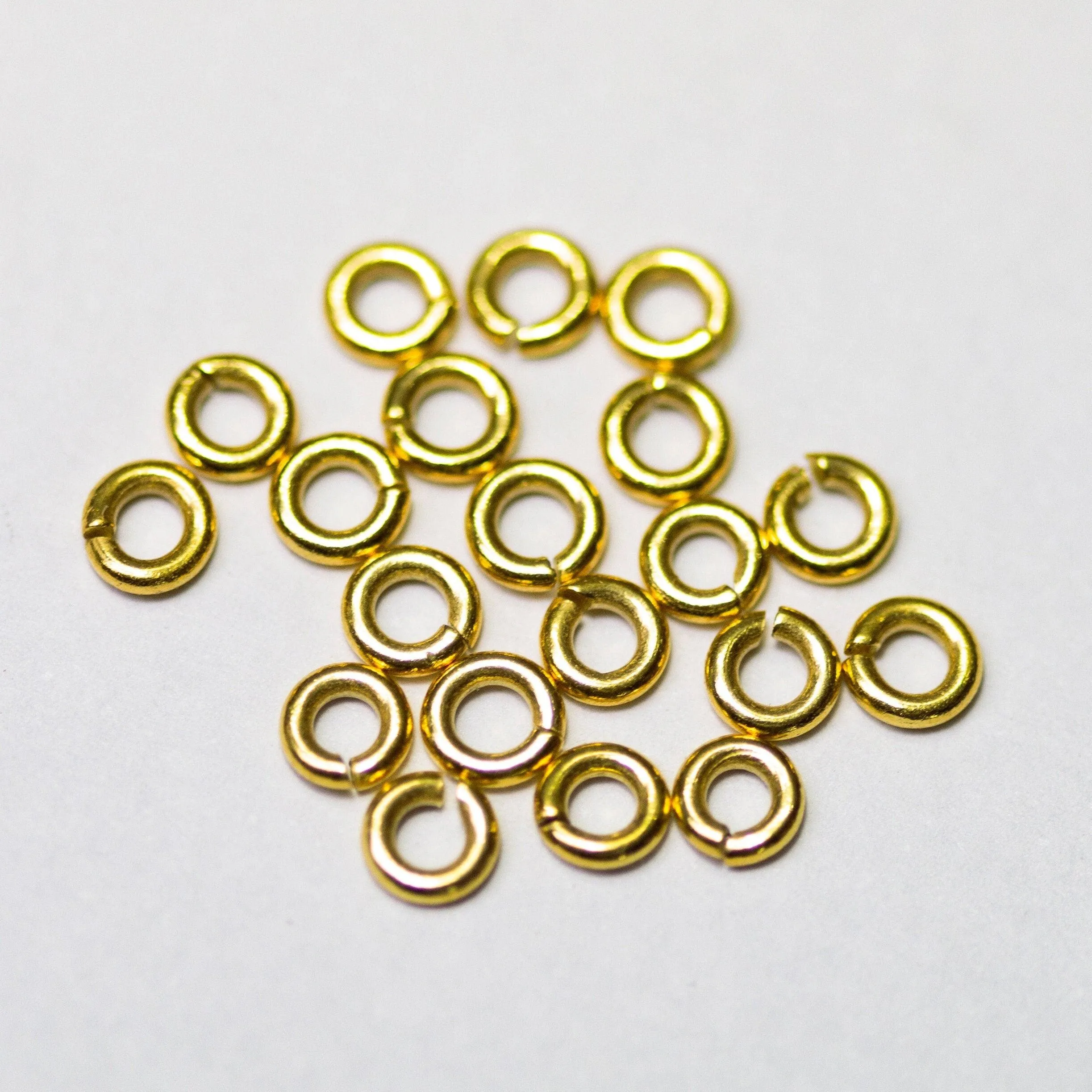 3MM 20 Gauge 14k Solid Yellow Gold Open Jump Rings (10 pieces)