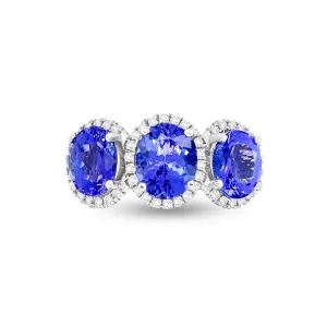 8.60 Carat Tanzanite Gemstone Ring in 14k White Gold