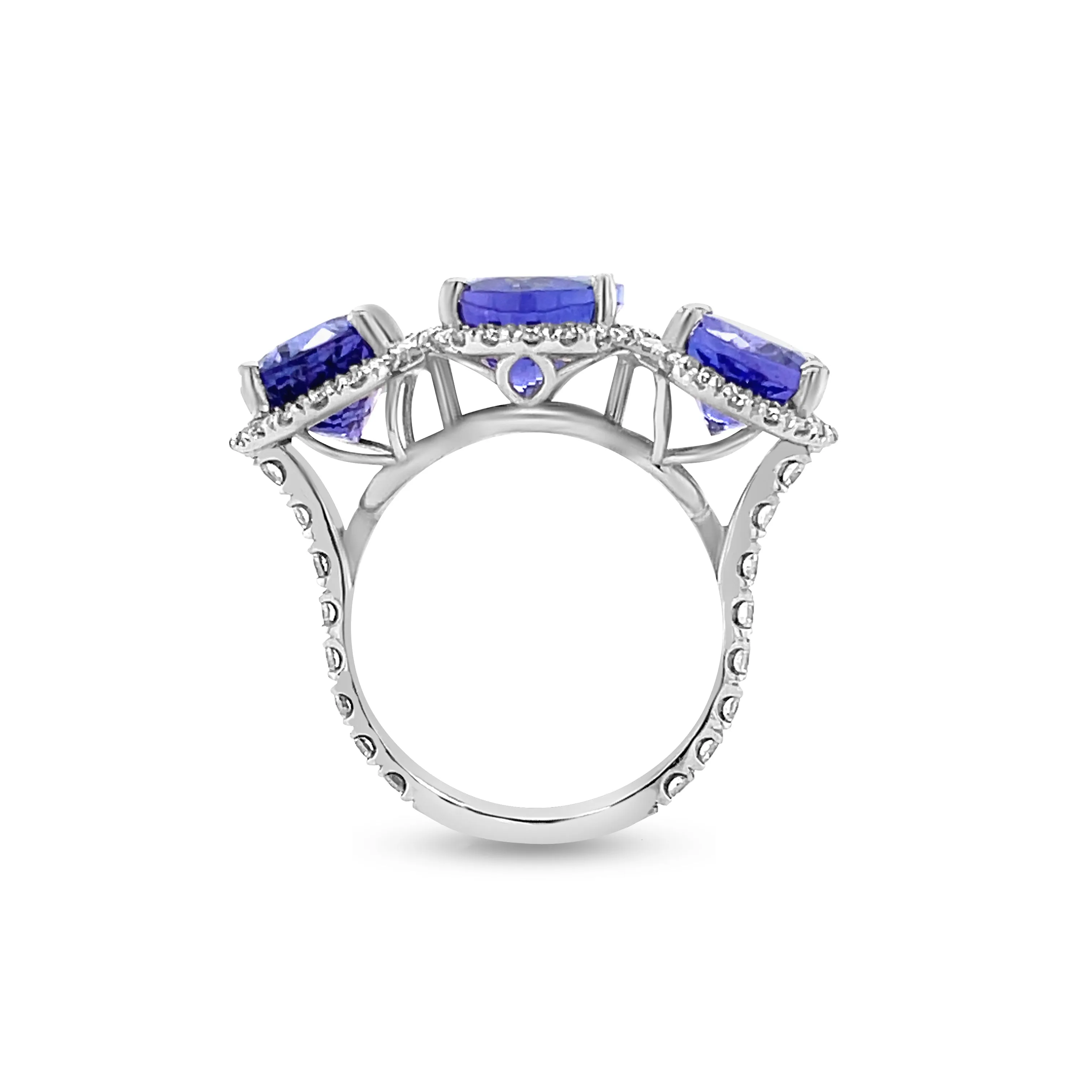 8.60 Carat Tanzanite Gemstone Ring in 14k White Gold