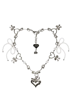 88RISING x OHT HEART RIBBON NECKLACE