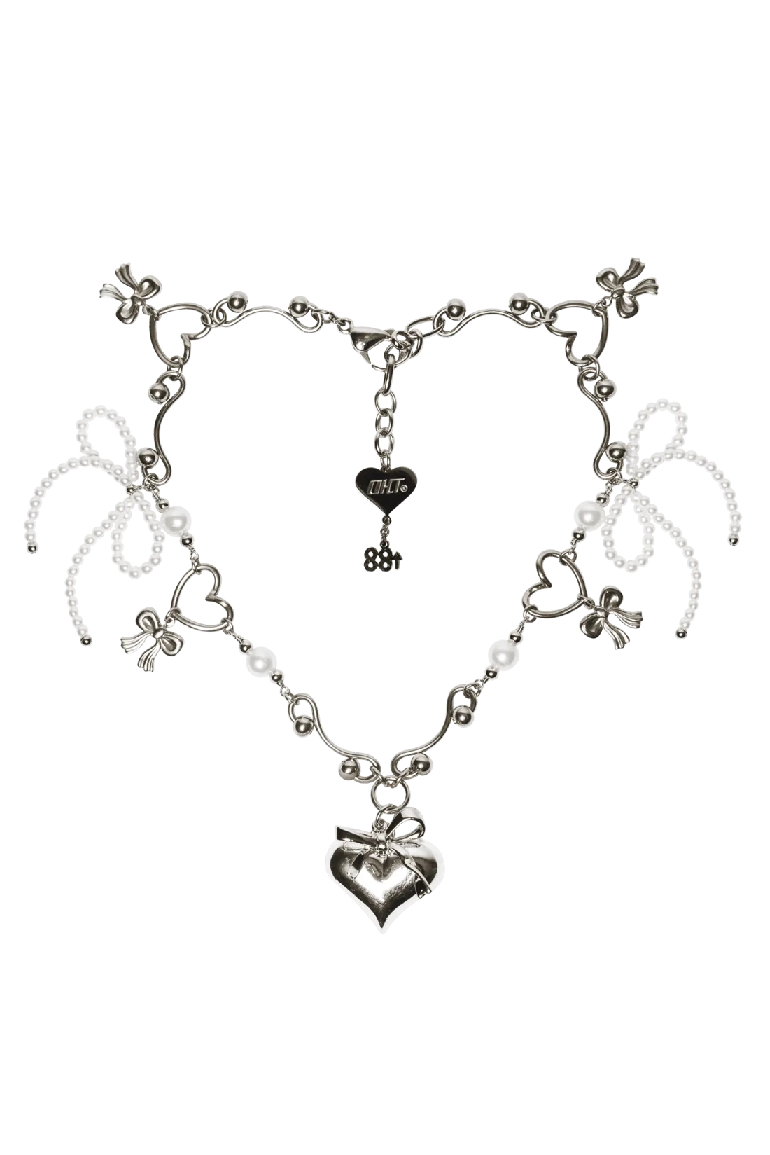 88RISING x OHT HEART RIBBON NECKLACE