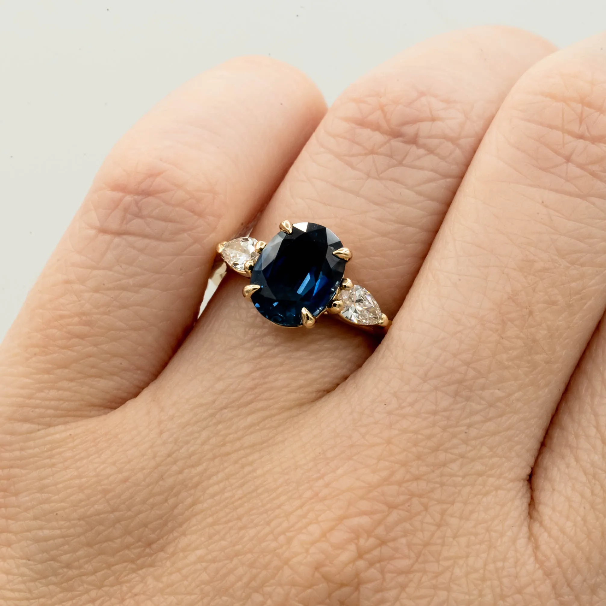 Acacia Engagement Ring | 2.42ct Blue Sapphire | 14k Yellow Gold