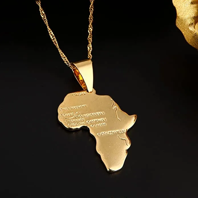 Africa Map Pendant Necklaces
