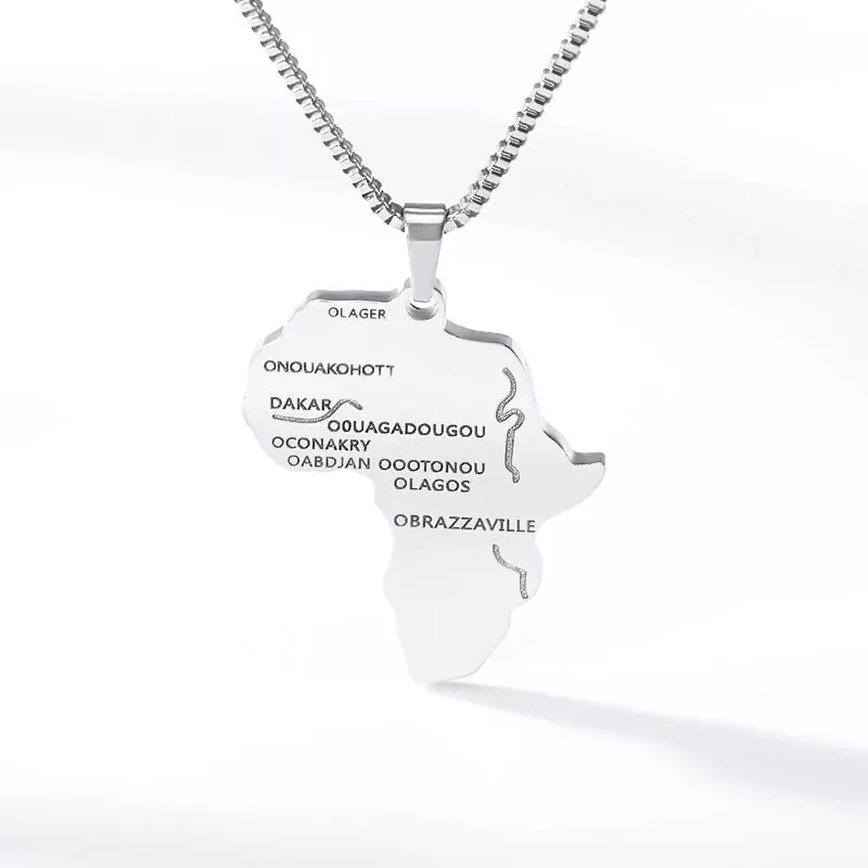 Africa Map Pendant Necklaces