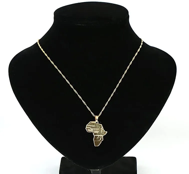 Africa Map Pendant Necklaces
