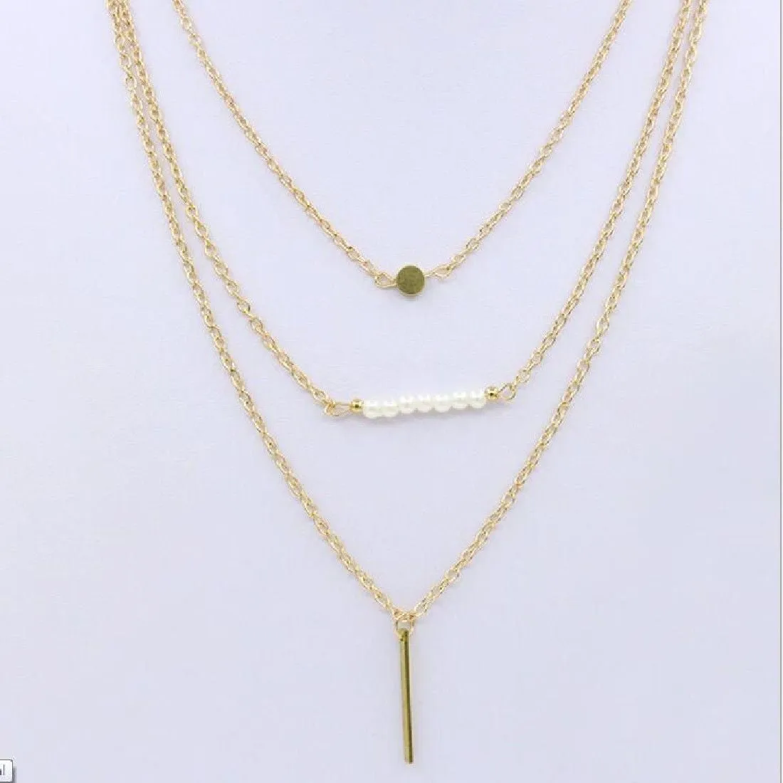 Aimee Pearl   Gold Layered Necklace