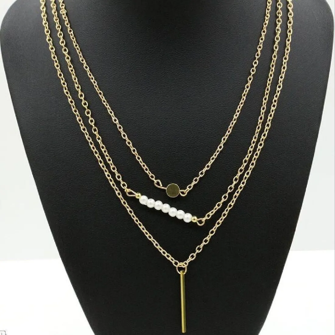 Aimee Pearl   Gold Layered Necklace