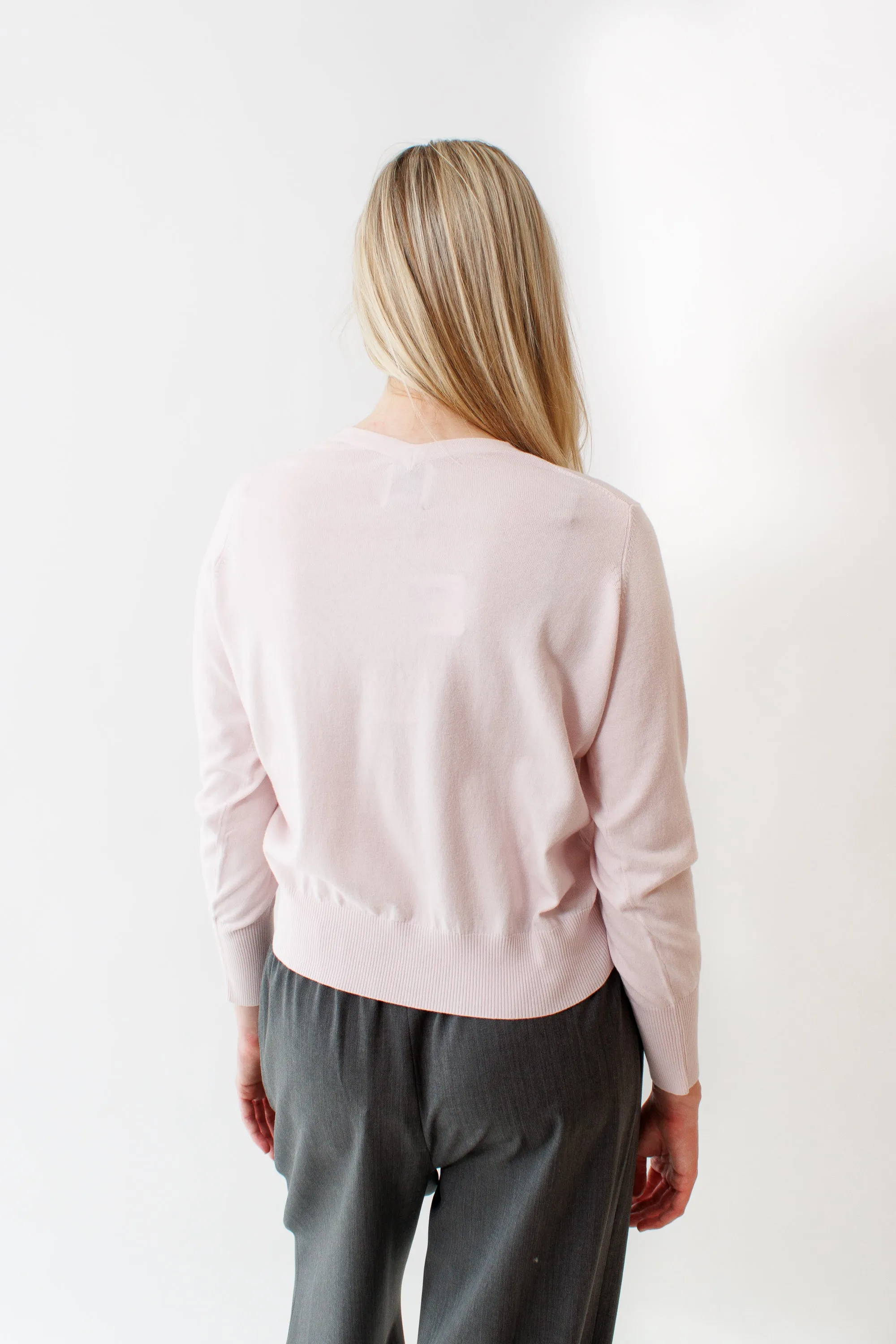 Allude Cotton Silk Cashmere Double V Sweater