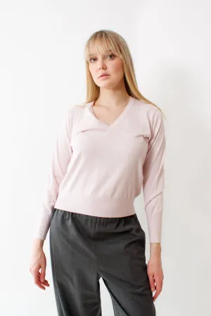 Allude Cotton Silk Cashmere Double V Sweater