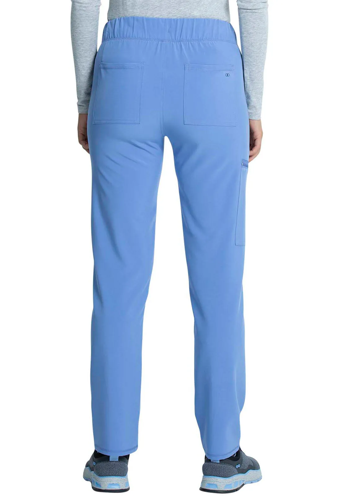 Allura CKA184 Mid Rise Drawstring Tapered Leg Pants Ciel