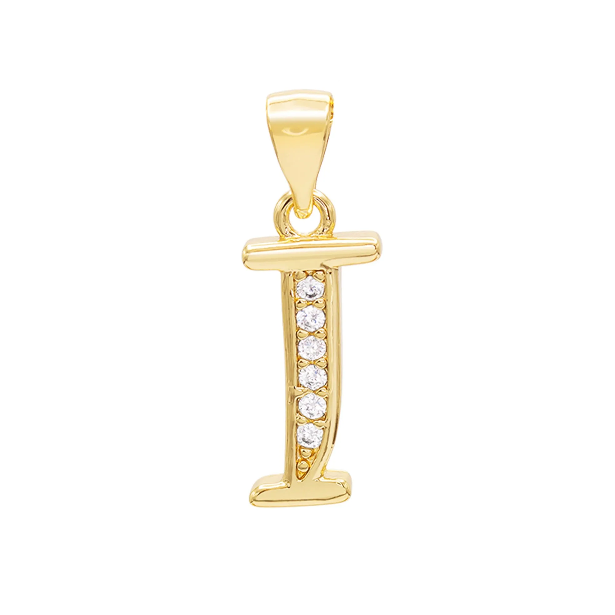 Alphabet A-Z Initial Letter CZ Pendant 14K Gold Filled Curb Chain Set 18" 20" 24" Women