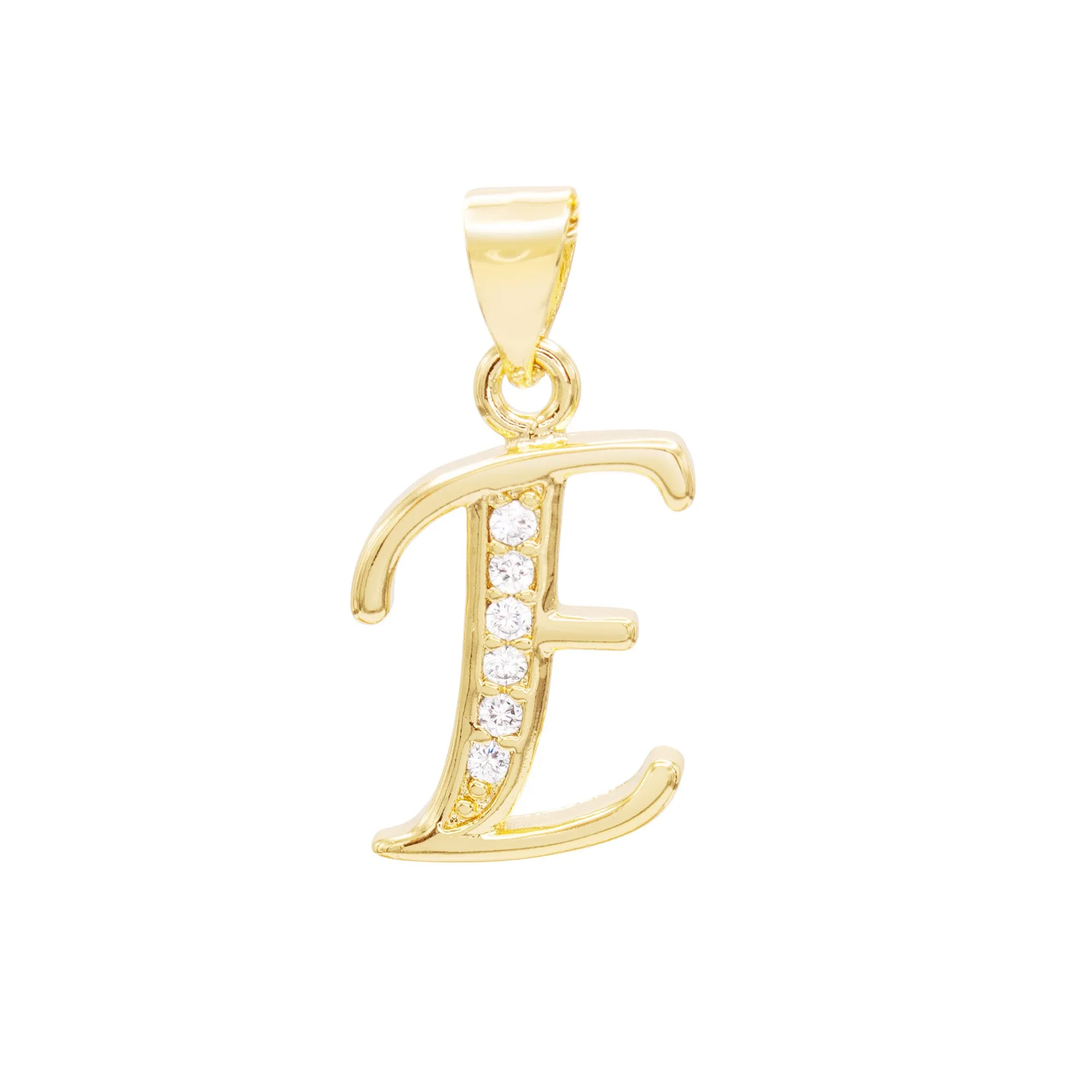 Alphabet A-Z Initial Letter CZ Pendant 14K Gold Filled Curb Chain Set 18" 20" 24" Women