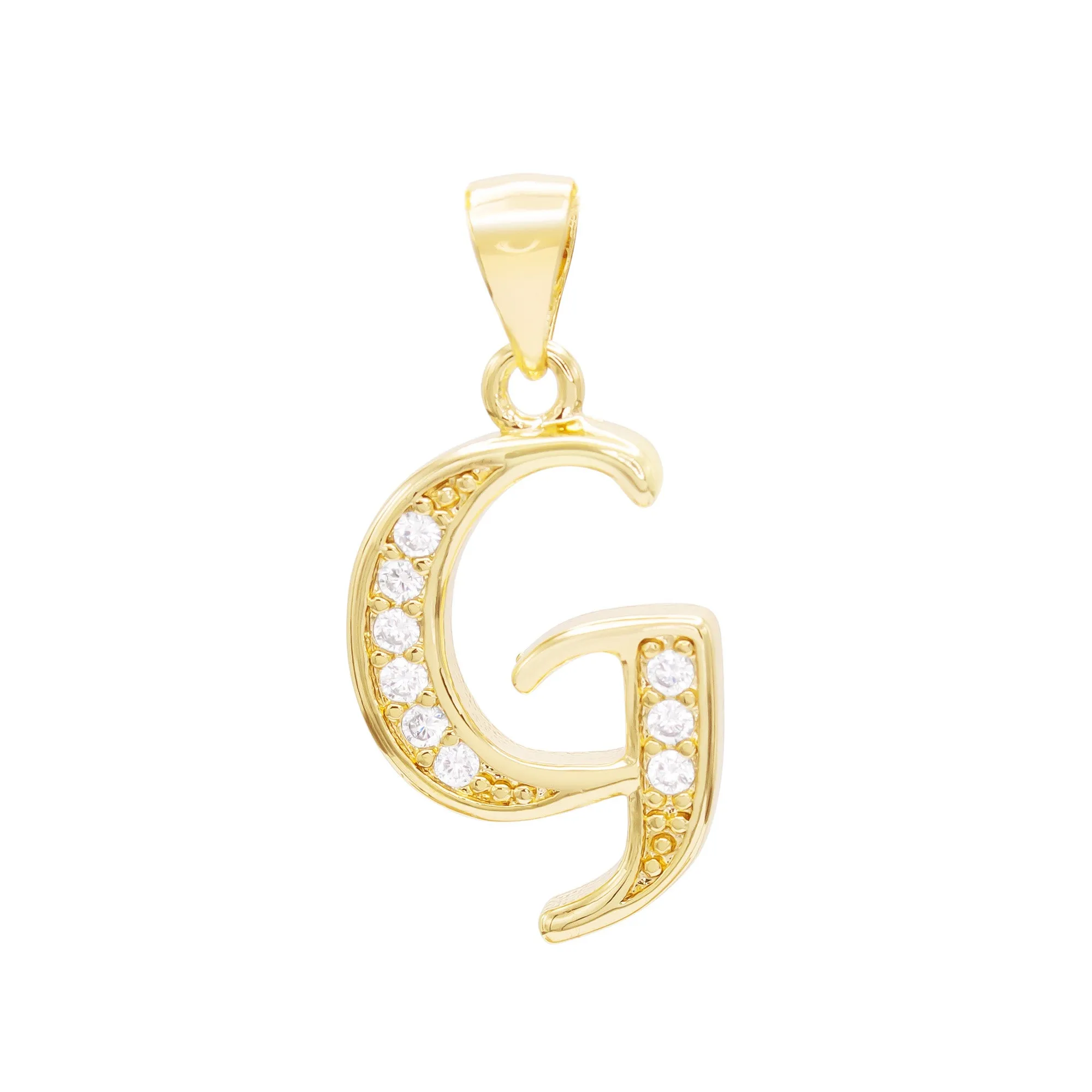 Alphabet A-Z Initial Letter CZ Pendant 14K Gold Filled Curb Chain Set 18" 20" 24" Women