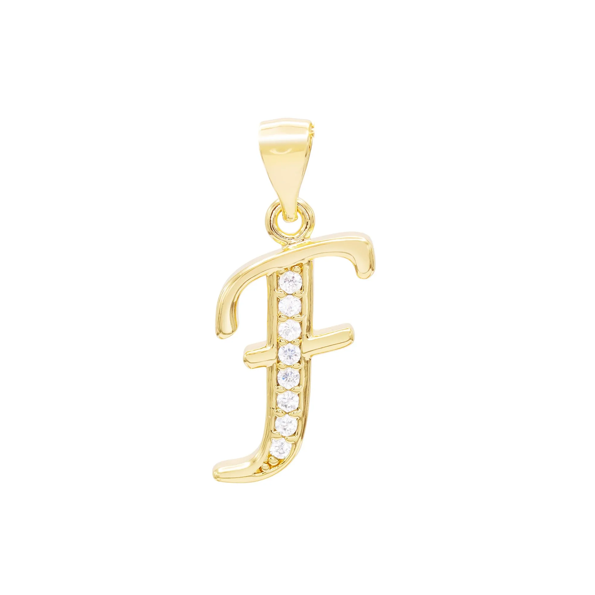 Alphabet A-Z Initial Letter CZ Pendant 14K Gold Filled Curb Chain Set 18" 20" 24" Women