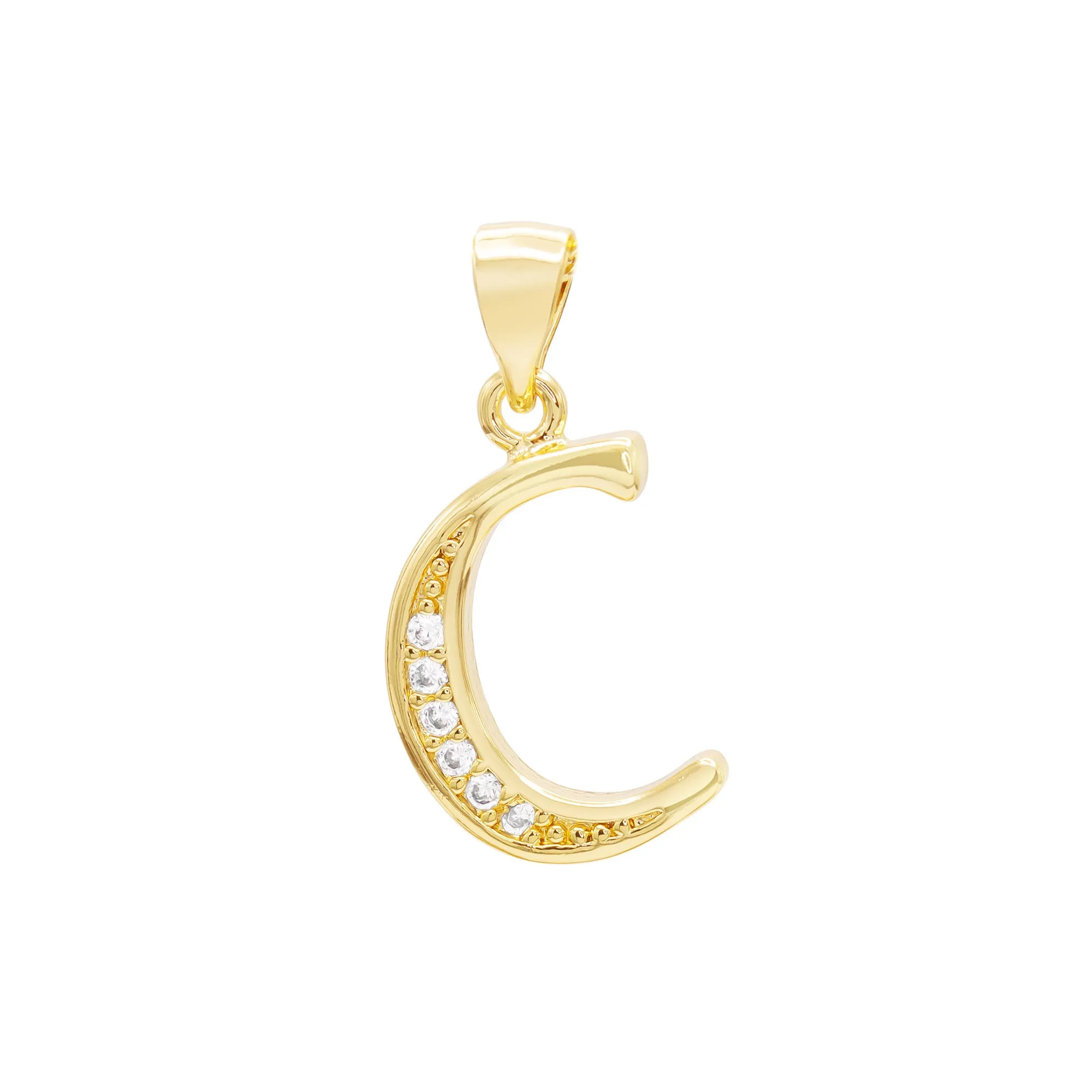 Alphabet A-Z Initial Letter CZ Pendant 14K Gold Filled Curb Chain Set 18" 20" 24" Women
