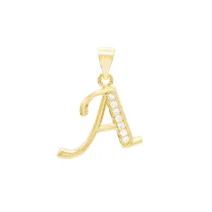Alphabet A-Z Initial Letter CZ Pendant 14K Gold Filled Curb Chain Set 18" 20" 24" Women
