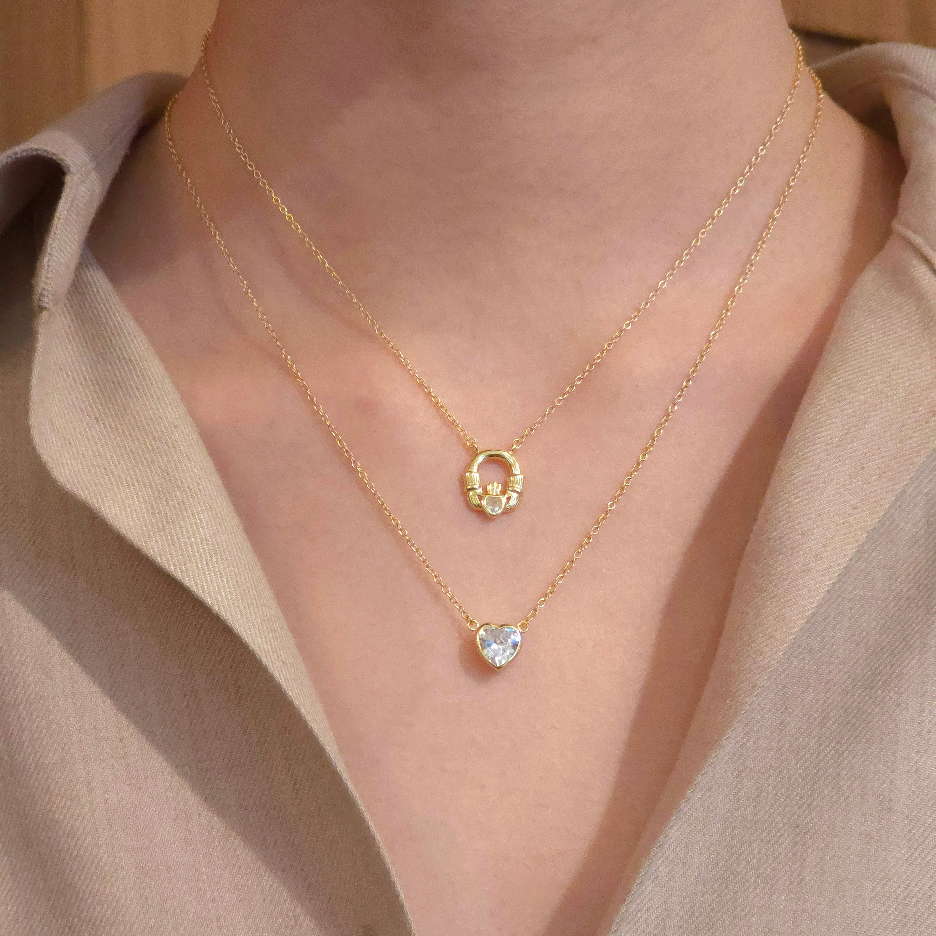 Amy Heart Bezel Necklace
