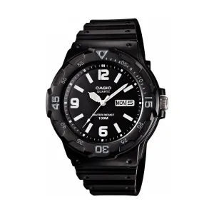 Analog Sport Day Date White Dial Watch - Black