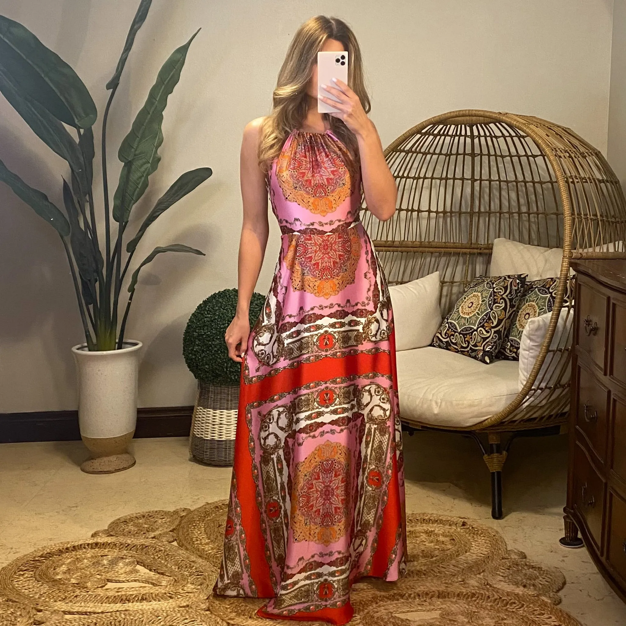 Anay Dress in Orange Color-way