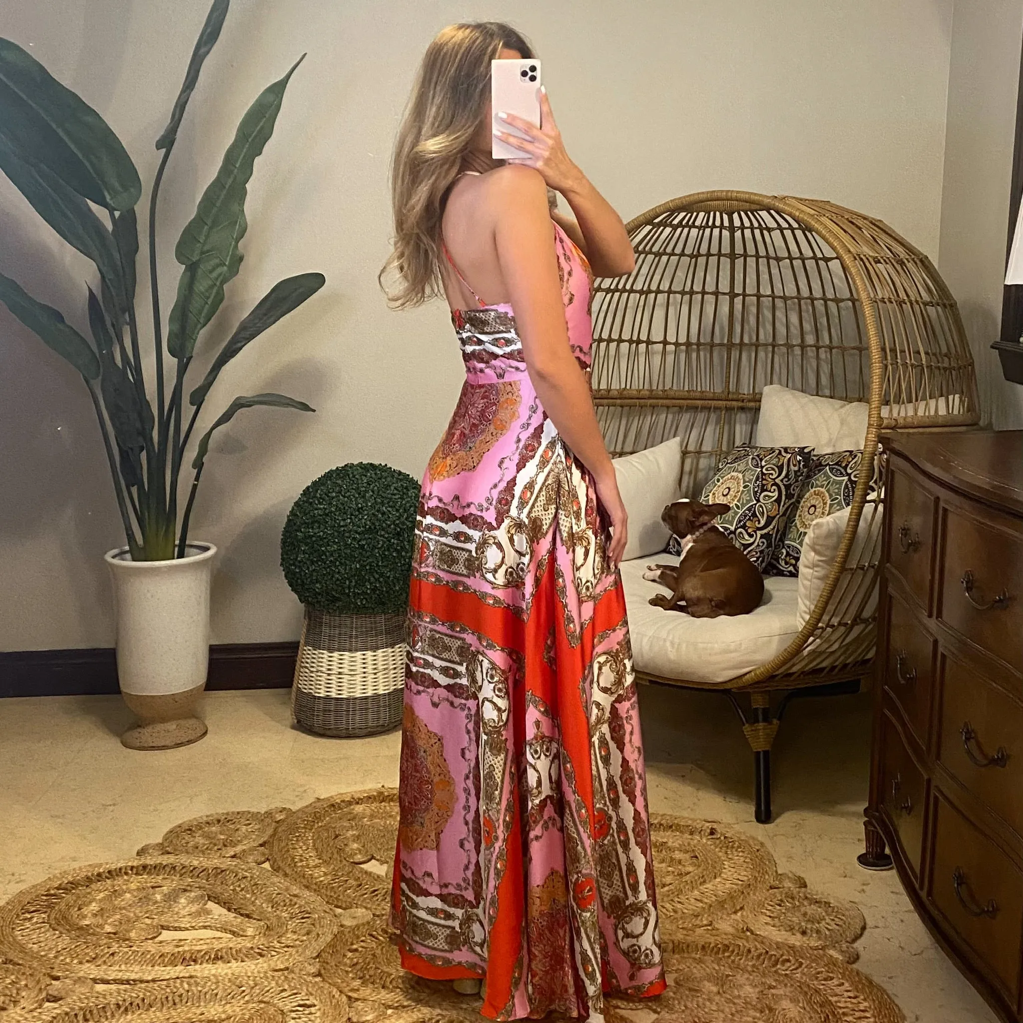 Anay Dress in Orange Color-way