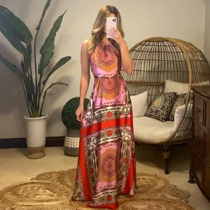 Anay Dress in Orange Color-way