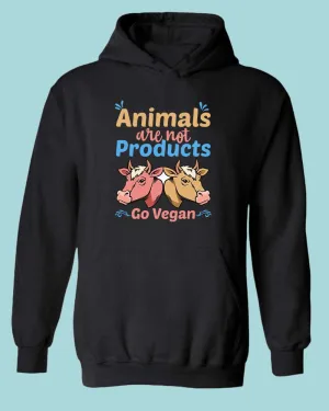 Animal are not Products Go Vegan Hoodie, Vegan Hoodie