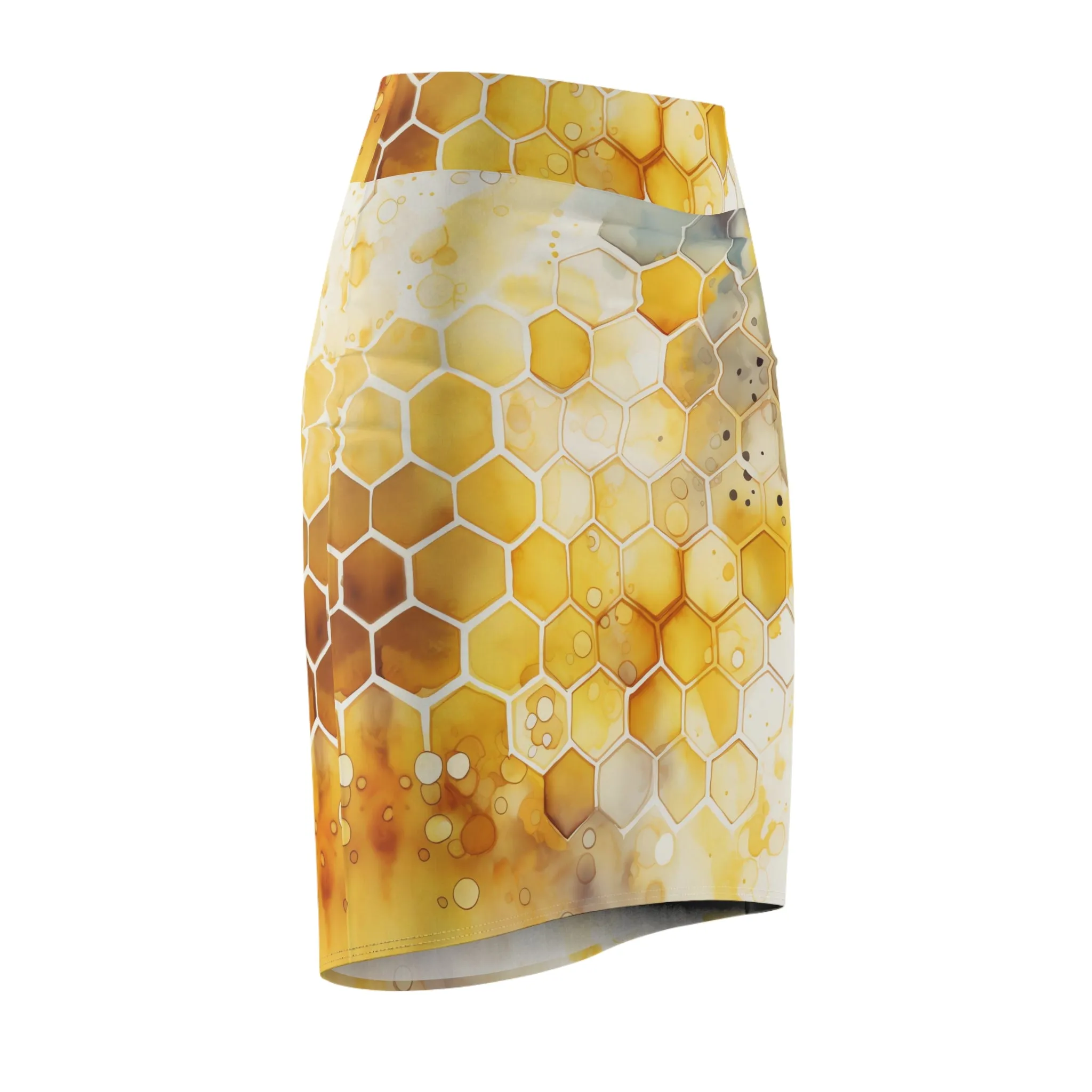 Artistic Unique Honeycomb Pencil Skirt Honey bee