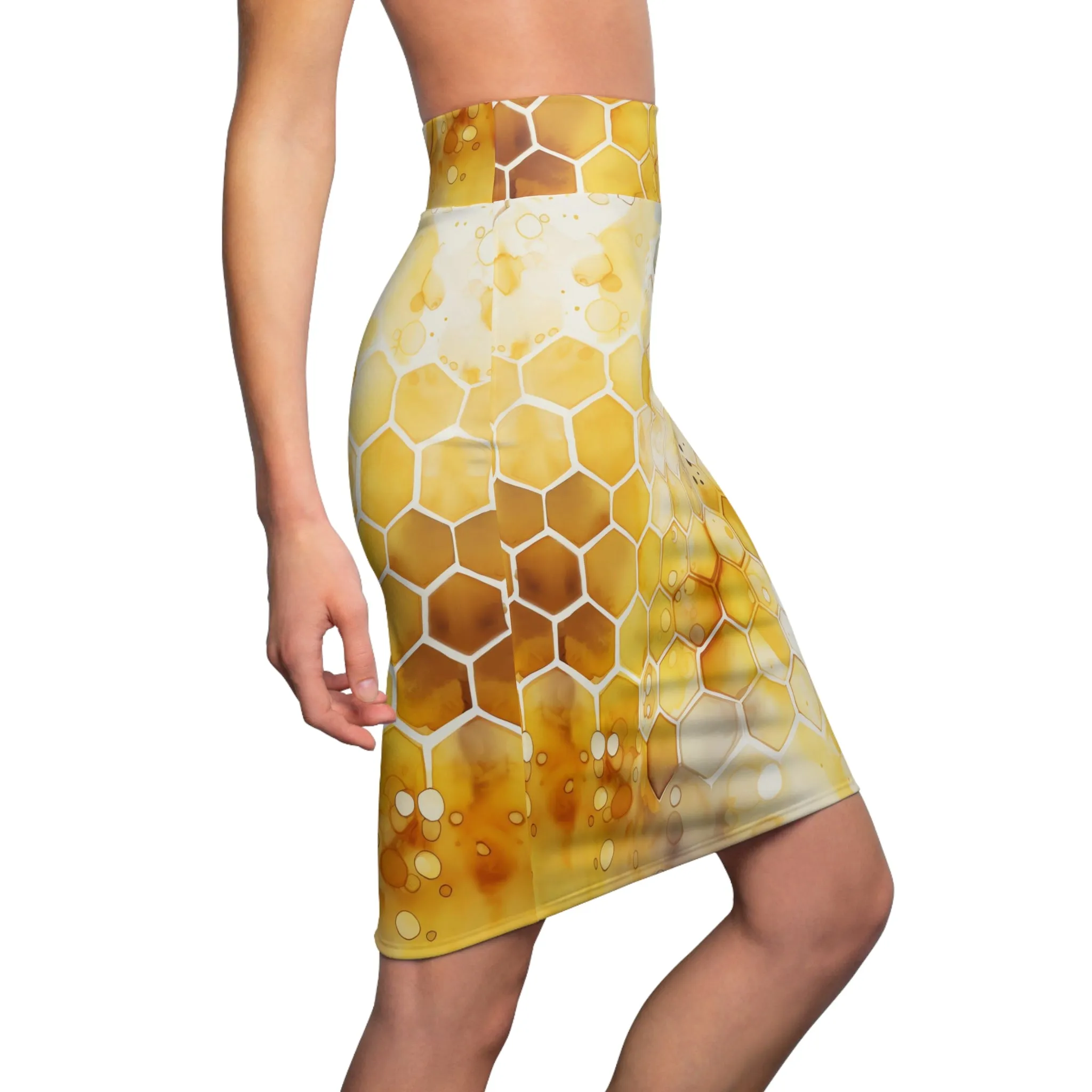 Artistic Unique Honeycomb Pencil Skirt Honey bee