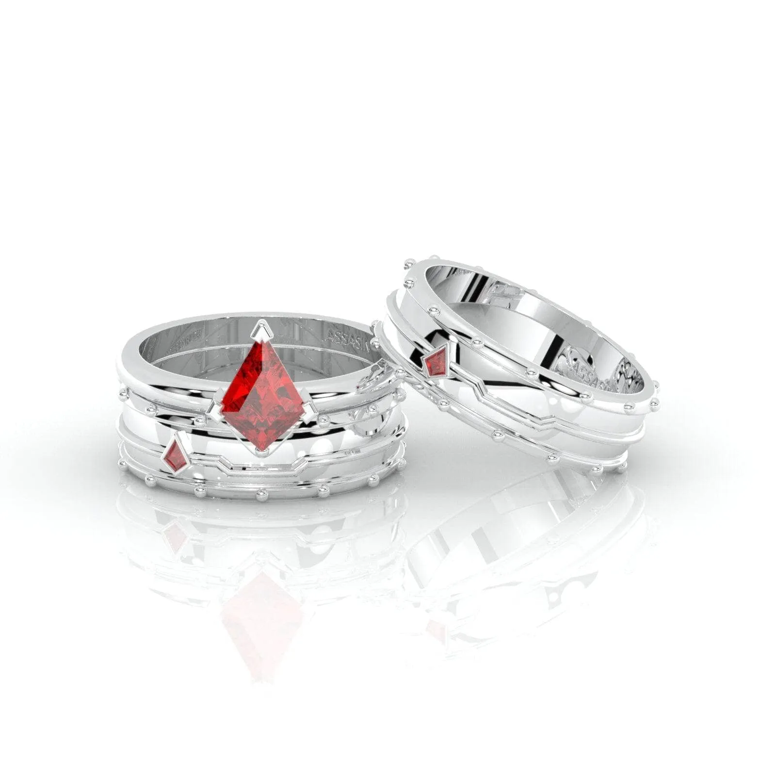 Assasin's Promise Ring Band (Unisex)- 14k Yellow Gold Video Game Inspired Rings