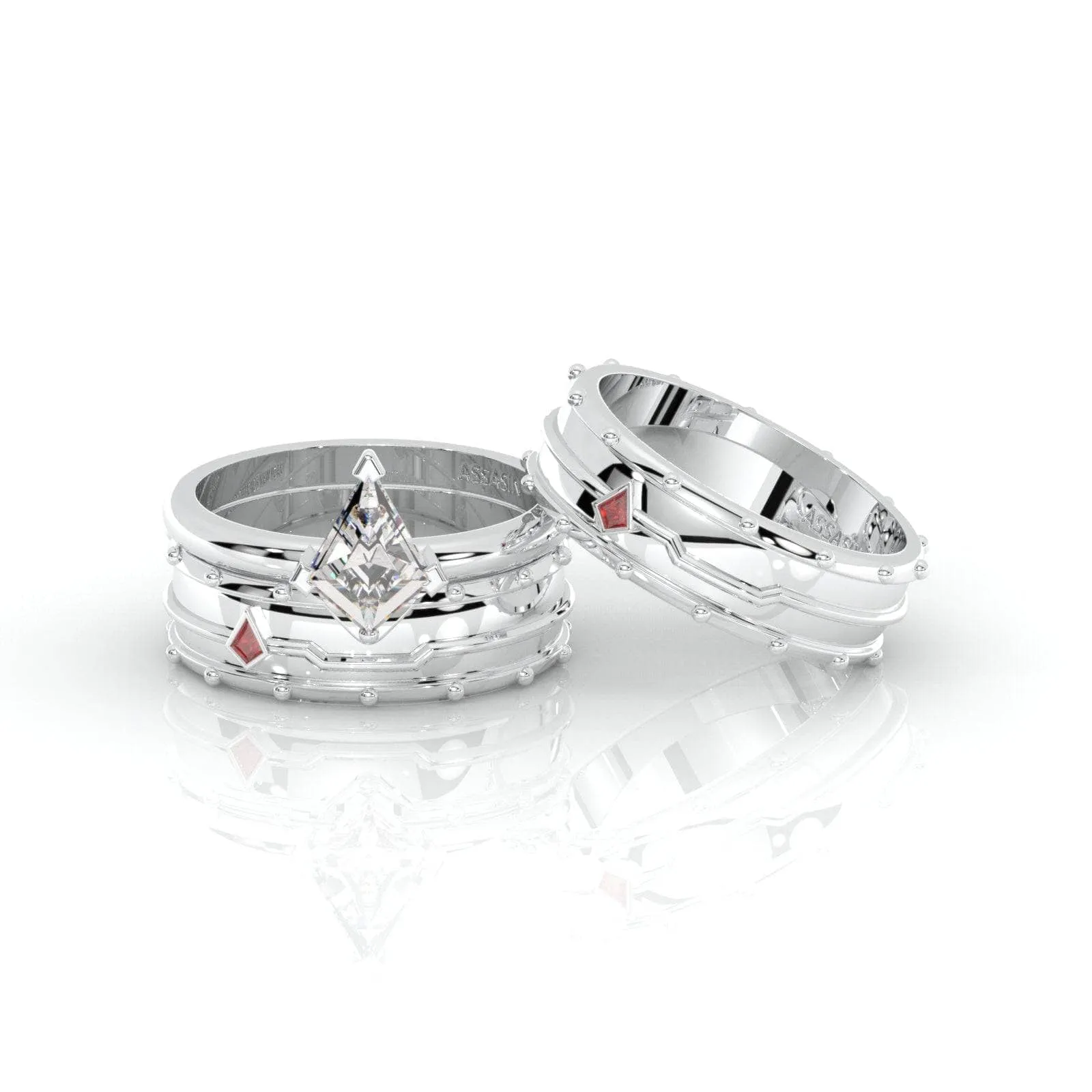 Assasin's Promise Ring Band (Unisex)- 14k Yellow Gold Video Game Inspired Rings