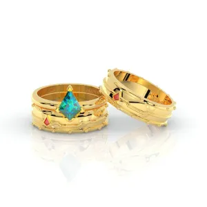 Assasin's Promise Ring Band (Unisex)- 14k Yellow Gold Video Game Inspired Rings