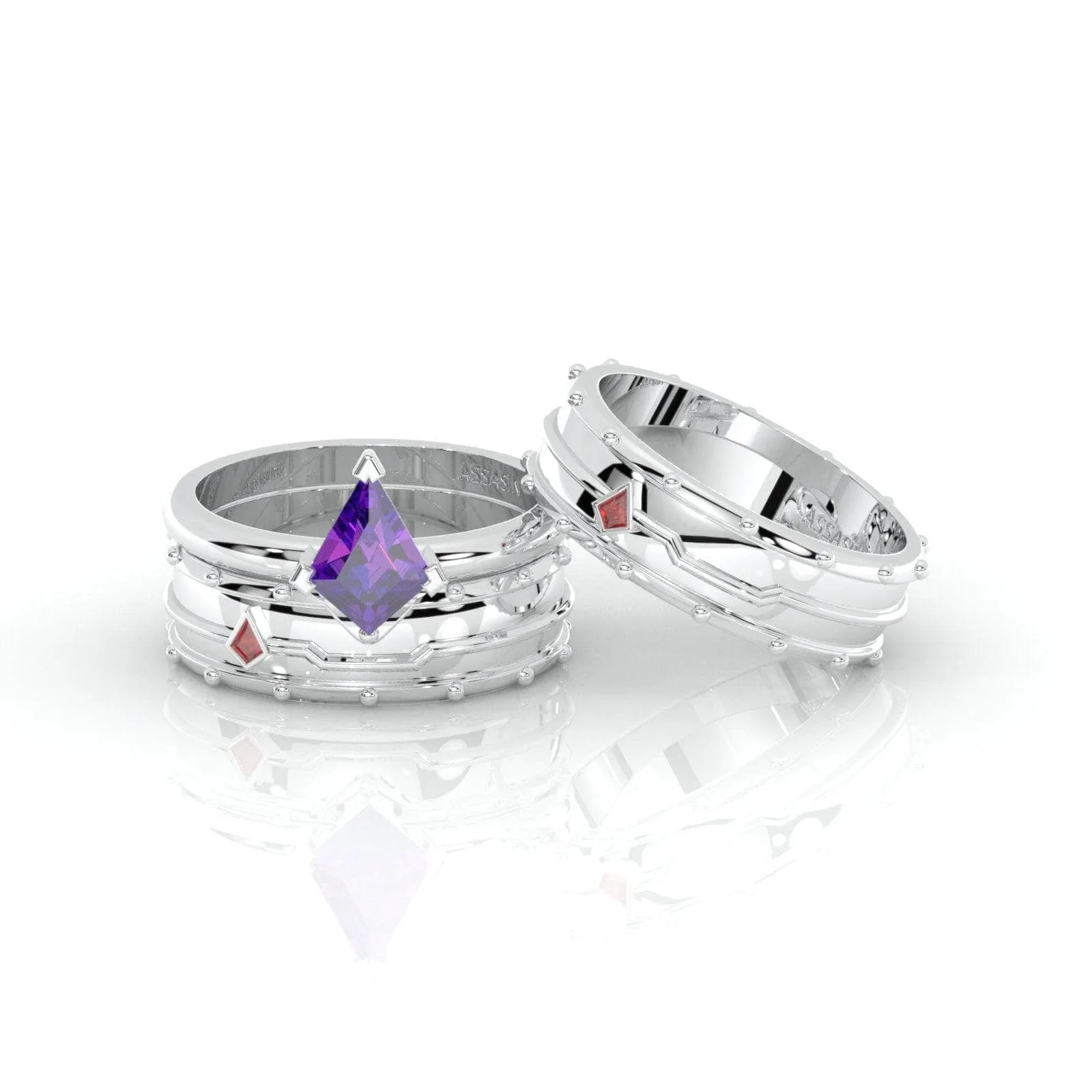 Assasin's Promise Ring Band (Unisex)- 14k Yellow Gold Video Game Inspired Rings