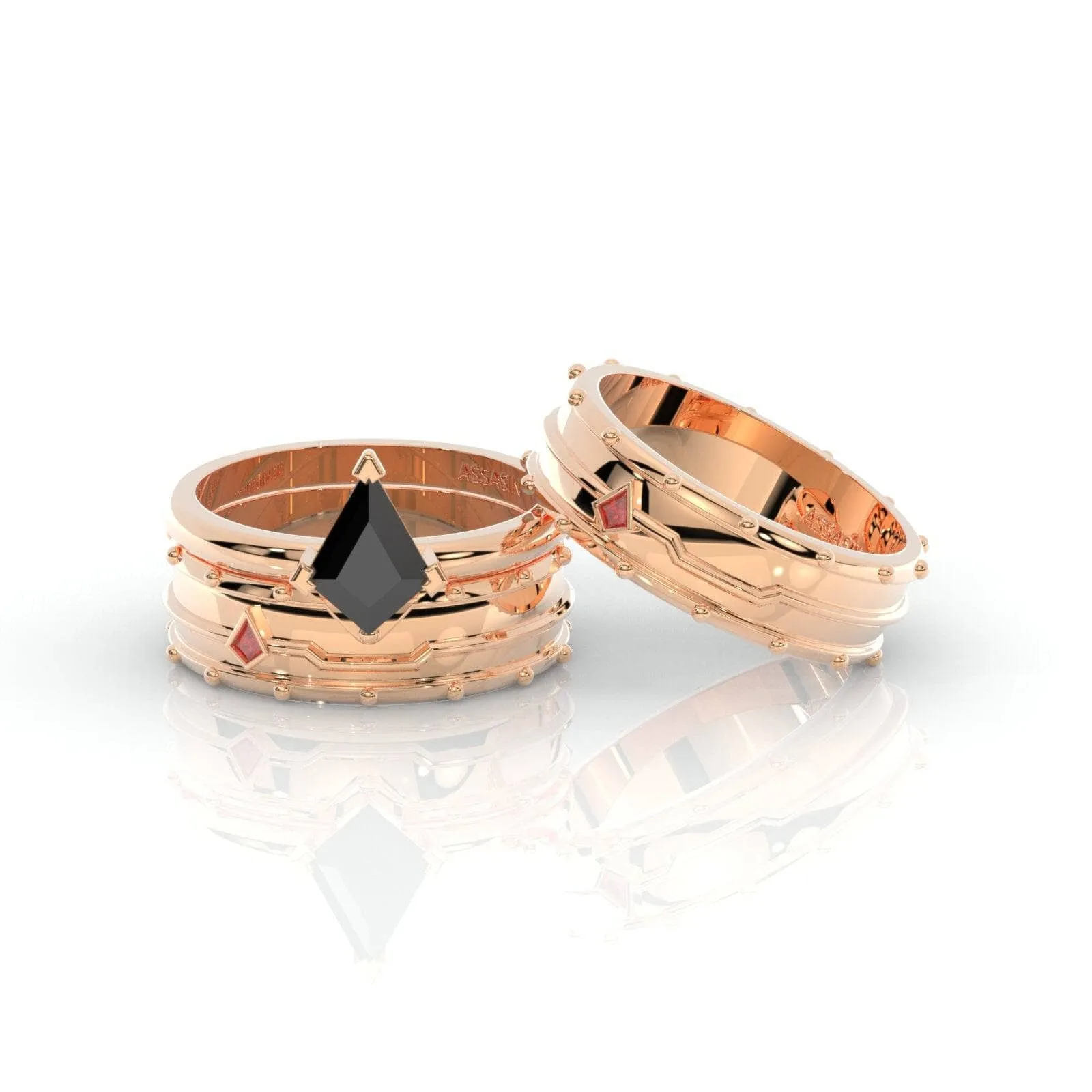 Assasin's Promise Ring Band (Unisex)- 14k Yellow Gold Video Game Inspired Rings