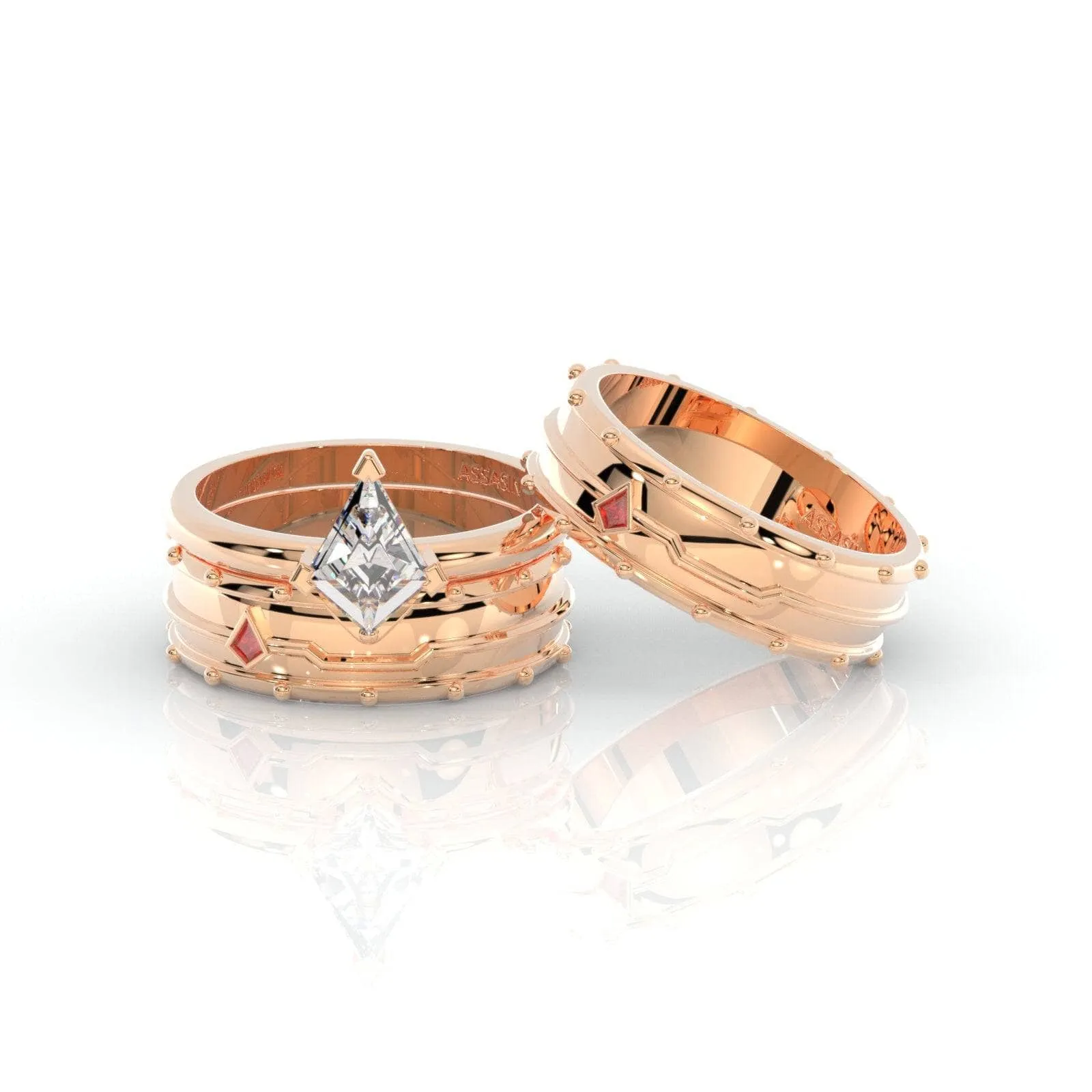 Assasin's Promise Ring Band (Unisex)- 14k Yellow Gold Video Game Inspired Rings