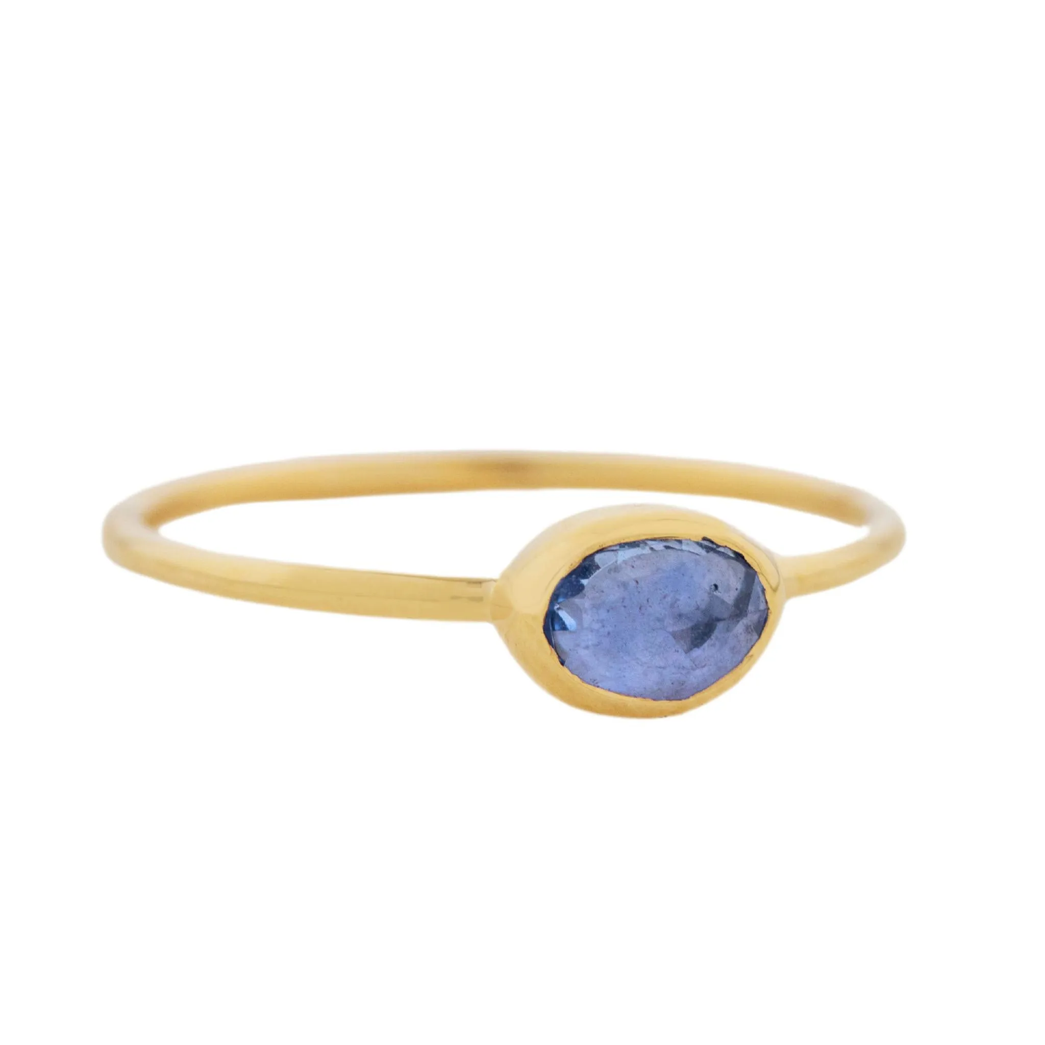 Asymmetrical Blue Sapphire "Faye" Ring