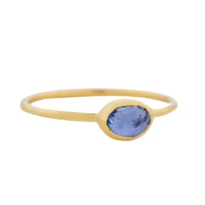 Asymmetrical Blue Sapphire "Faye" Ring
