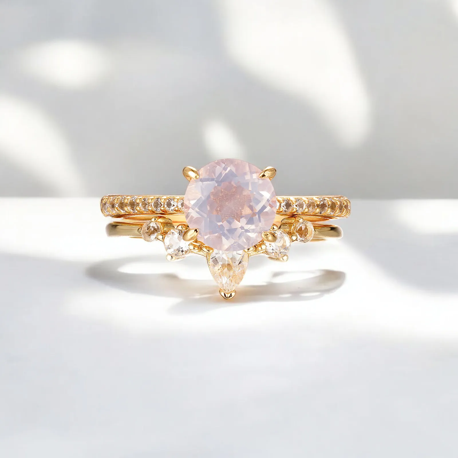 Ava Ring Set - Lavender Quartz & Topaz