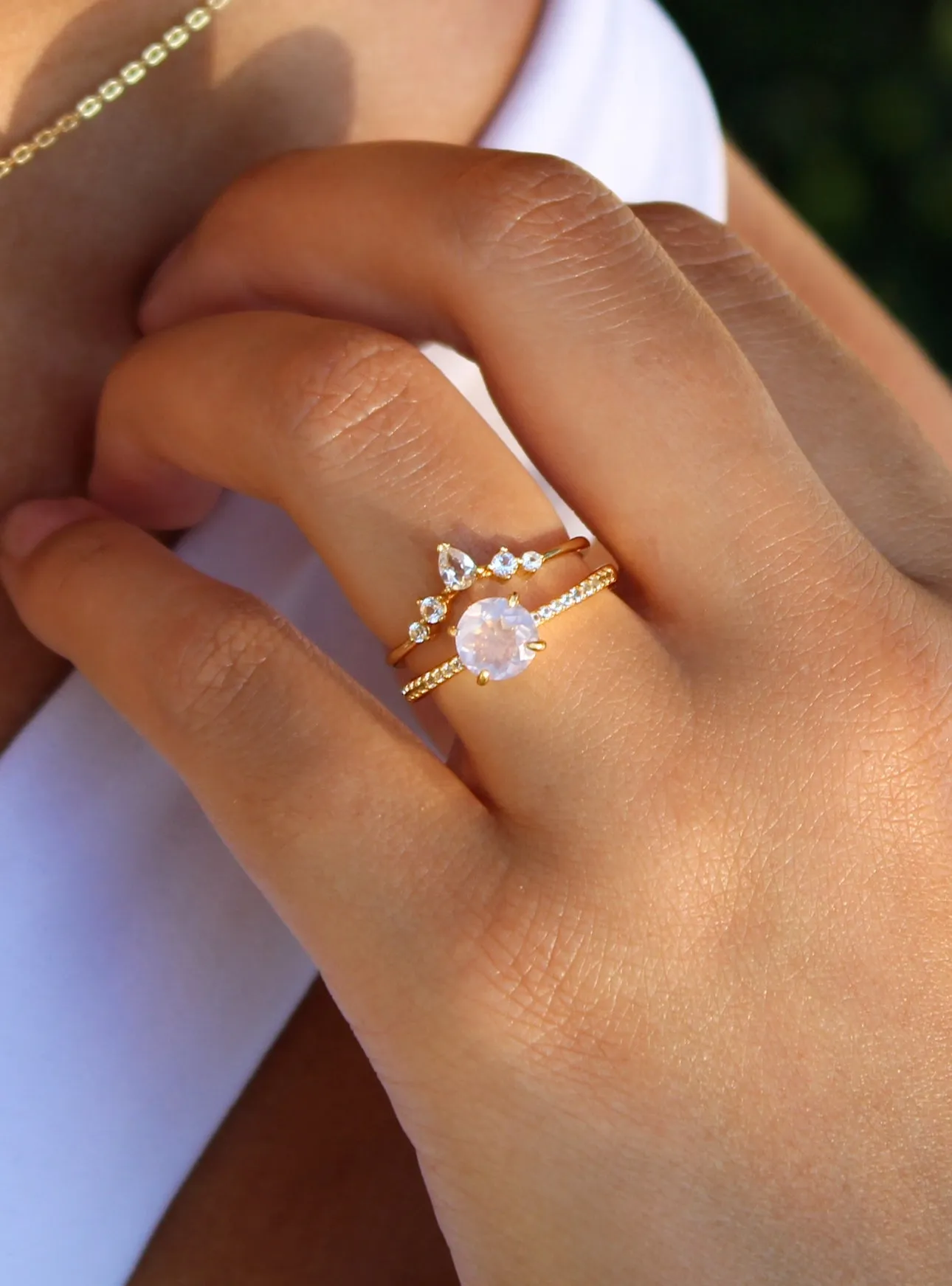 Ava Ring Set - Lavender Quartz & Topaz