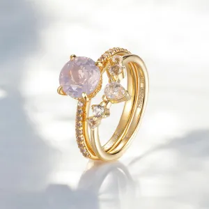 Ava Ring Set - Lavender Quartz & Topaz
