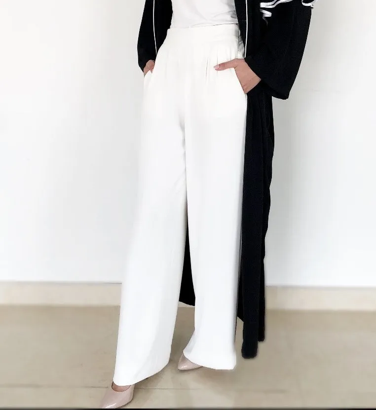 AW18 ELEGANT  WIDE LEG  CREPE TROUSERS